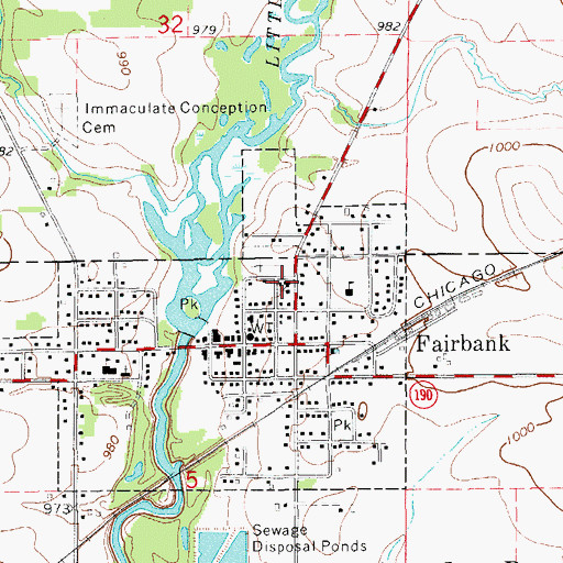 Topographic Map of Saint John's Lutheran Church, IA