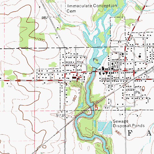 Topographic Map of Immaculate Conception Catholic Church, IA
