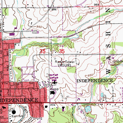 Topographic Map of German Catholic Cemetery, IA