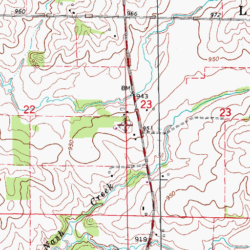 Topographic Map of Hickory Grove Cemetery, IA