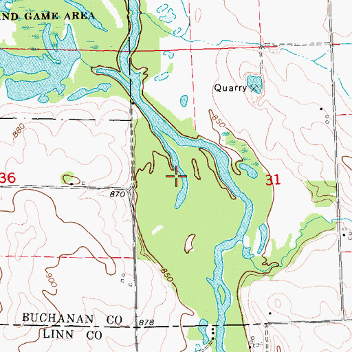 Topographic Map of Carson Landing Strip (historical), IA