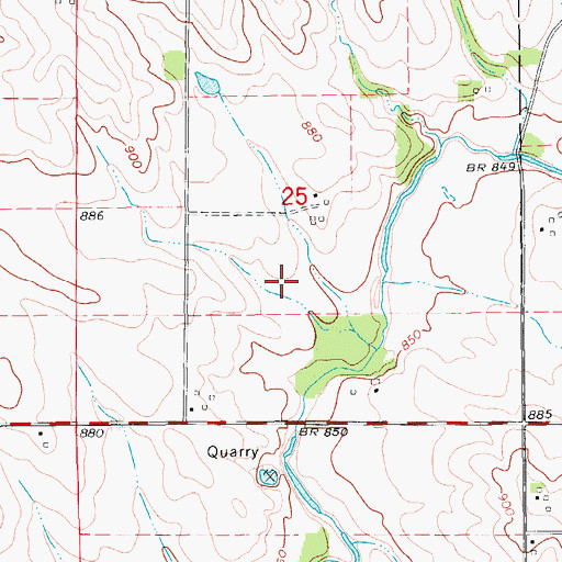 Topographic Map of Bear Creek School Cemetery, IA