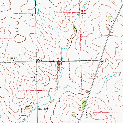 Topographic Map of Two Hundred and Eightieth Street Bridge, IA