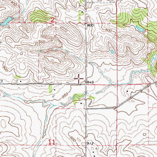 Topographic Map of Jackson Township Wildlife Area, IA