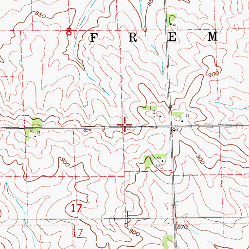 Topographic Map of Summers Post Office (historical), IA