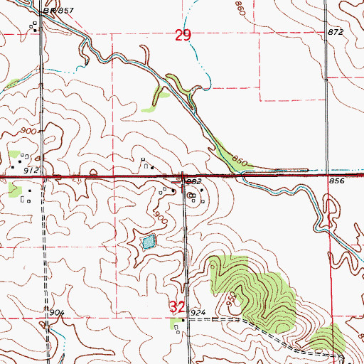 Topographic Map of Pickaway Post Office (historical), IA