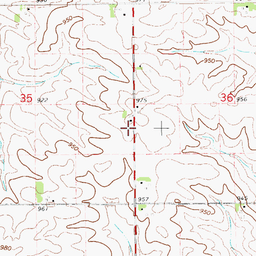 Topographic Map of Benton Centre Post Office (historical), IA