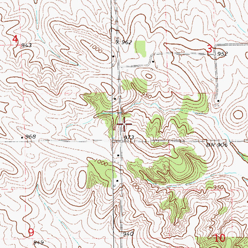 Topographic Map of Gomersal Post Office (historical), IA