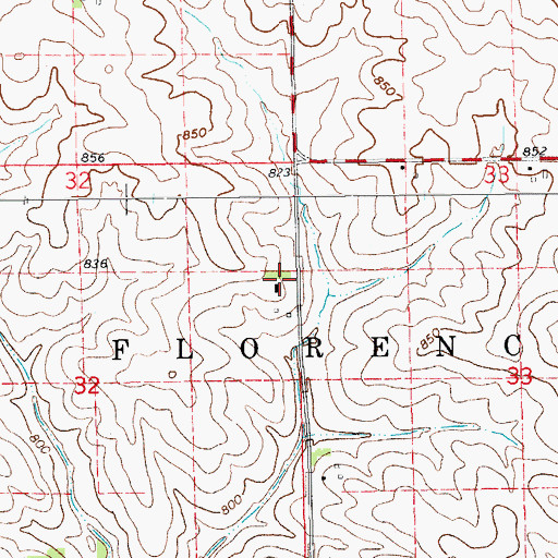 Topographic Map of Linwood Post Office (historical), IA