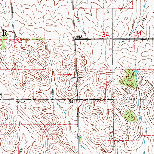Topographic Map of Taylor's Grove Post Office (historical), IA