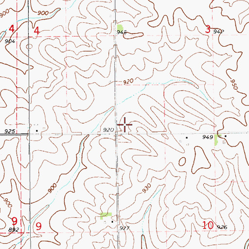 Topographic Map of Rogerville Post Office (historical), IA