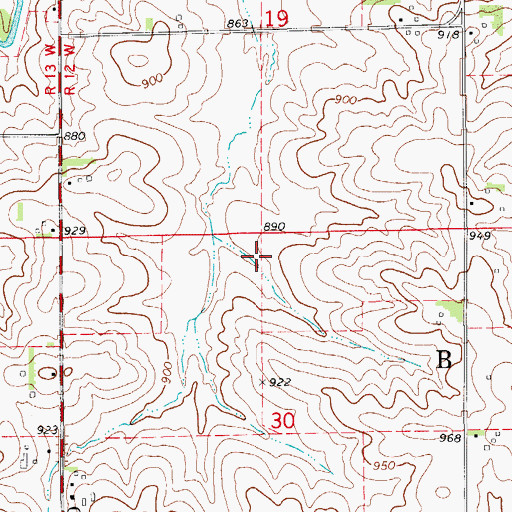 Topographic Map of Lelia Post Office (historical), IA