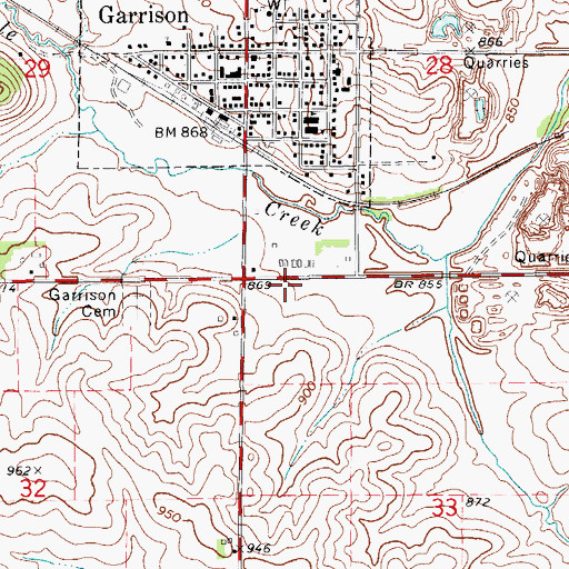 Topographic Map of Daggett Post Office (historical), IA
