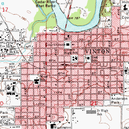 Topographic Map of Horridge House, IA