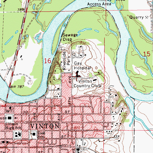 Topographic Map of Vinton Family Practice Center, IA