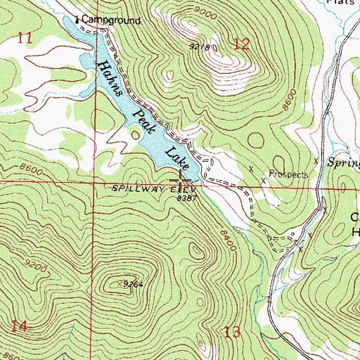 Topographic Map of Hahns Peak Dam, CO