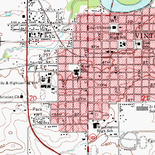 Topographic Map of Faith Independent Baptist Church, IA