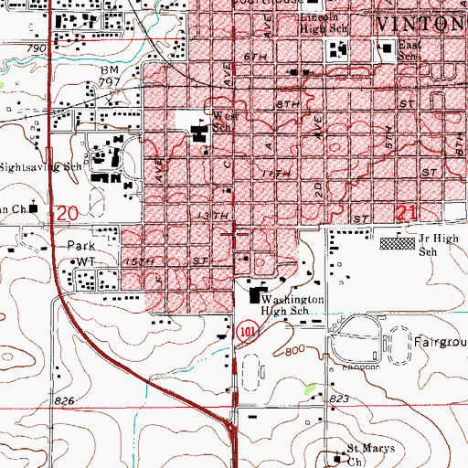 Topographic Map of Bethlehem Evangelical Lutheran Church, IA