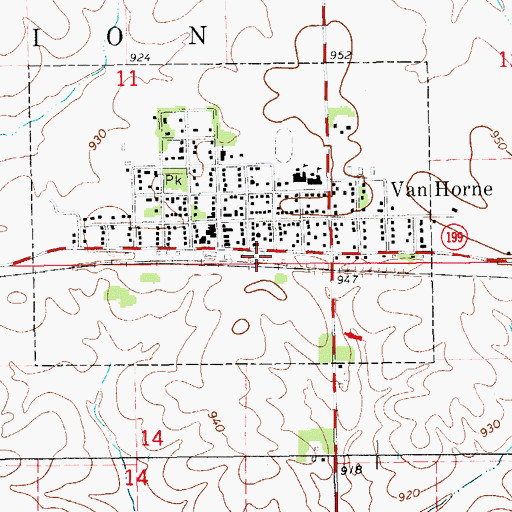 Topographic Map of Shellsburg Elevator, IA
