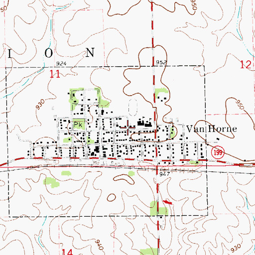 Topographic Map of Salem United Methodist Church, IA