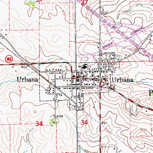Topographic Map of Urbana Catholic Church, IA