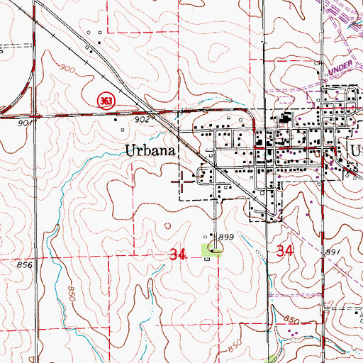 Topographic Map of Christian Church, IA
