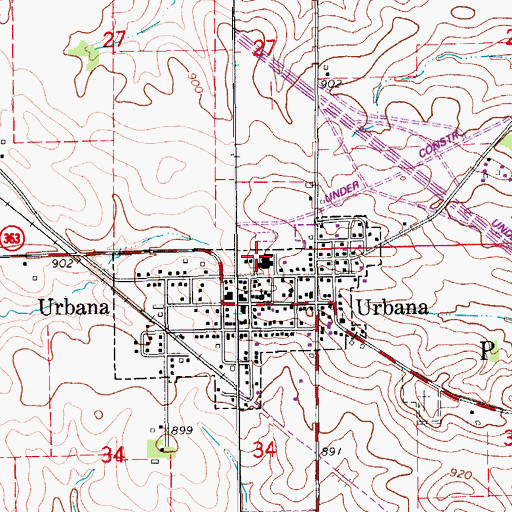Topographic Map of Center Point - Urbana Intermediate School, IA