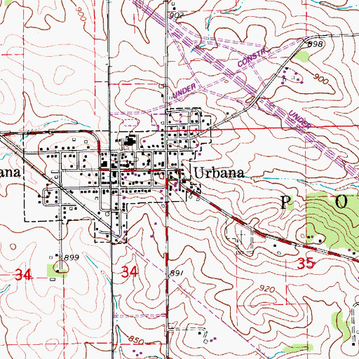 Topographic Map of United Methodist Church, IA