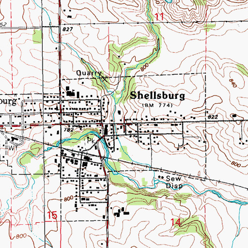 Topographic Map of First Presbyterian Church, IA