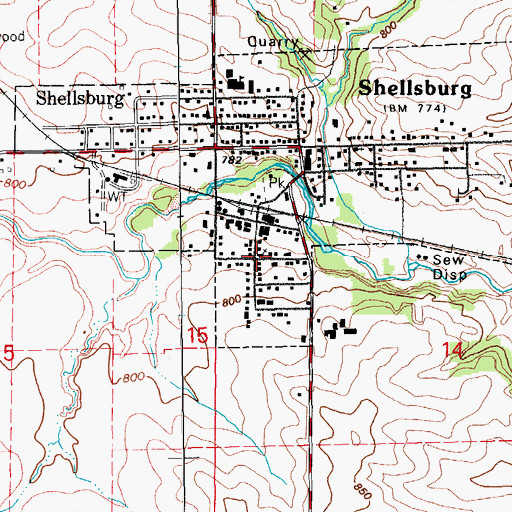 Topographic Map of Zion Lutheran Church, IA