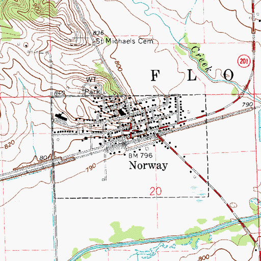 Topographic Map of United Methodist Church, IA