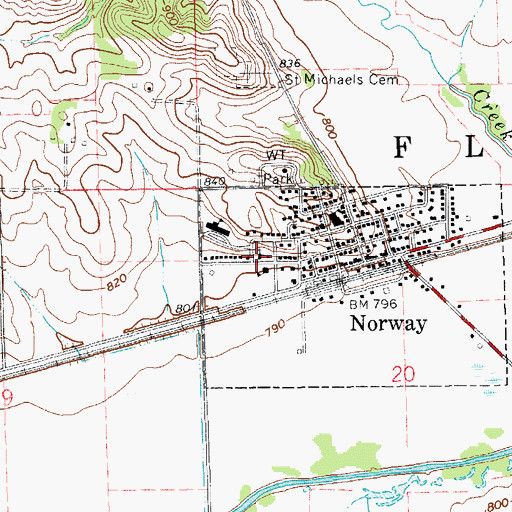 Topographic Map of Saint Michael's Catholic Church, IA