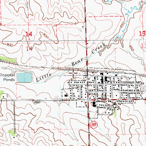 Topographic Map of Newhall Fire Department, IA
