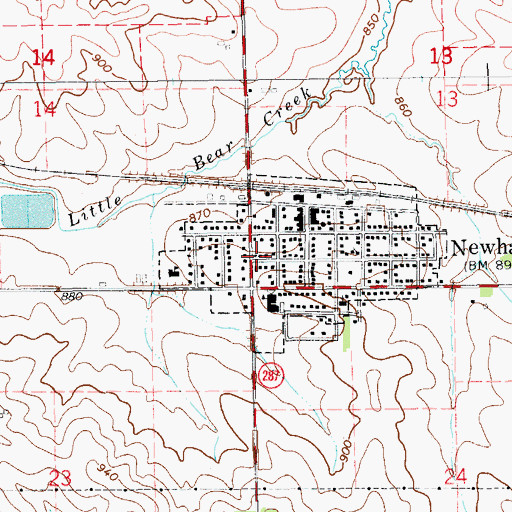 Topographic Map of Central Presbyterian Church, IA