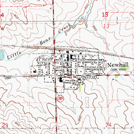 Topographic Map of Saint John Lutheran Church, IA