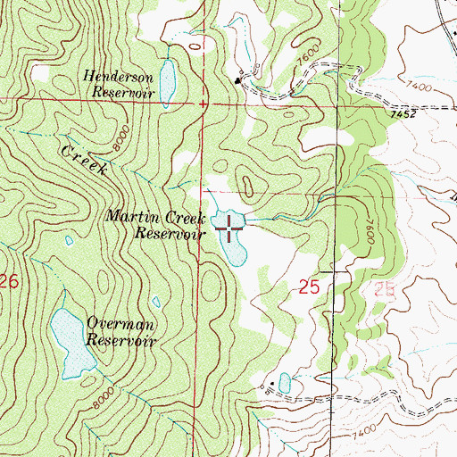 Topographic Map of Martin Dam, CO