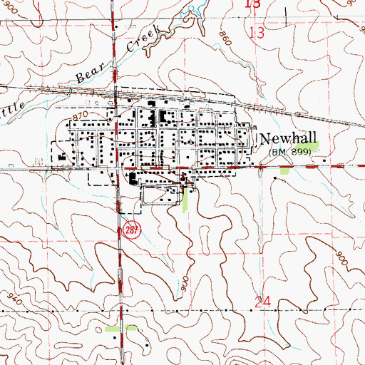 Topographic Map of Saint Paul's Catholic Church, IA