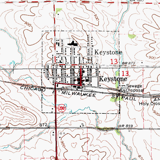 Topographic Map of Schroeder Library, IA