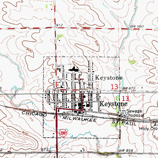 Topographic Map of Keystone Family Practice Center, IA