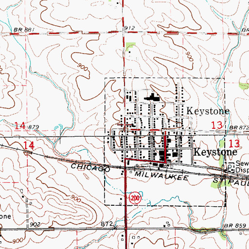 Topographic Map of Saint John's Lutheran Church, IA