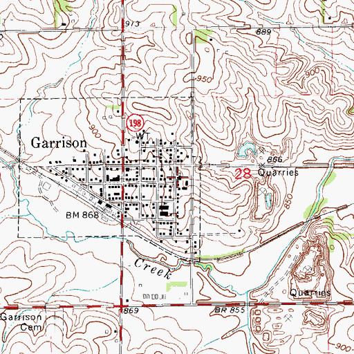 Topographic Map of Saint Mark's Lutheran Church, IA