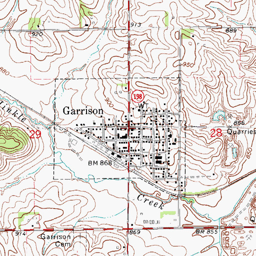 Topographic Map of Garrison United Methodist Church, IA