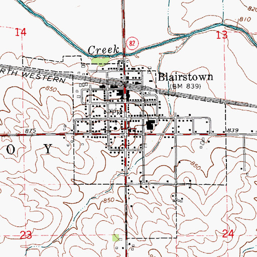 Topographic Map of Grace Lutheran Church, IA