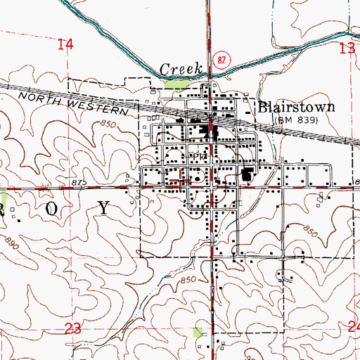 Topographic Map of Saint John's Catholic Church, IA