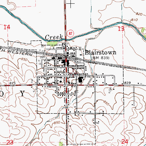 Topographic Map of Presbyterian Church, IA
