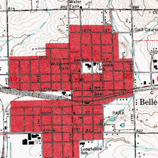 Topographic Map of First Congregational Church, IA