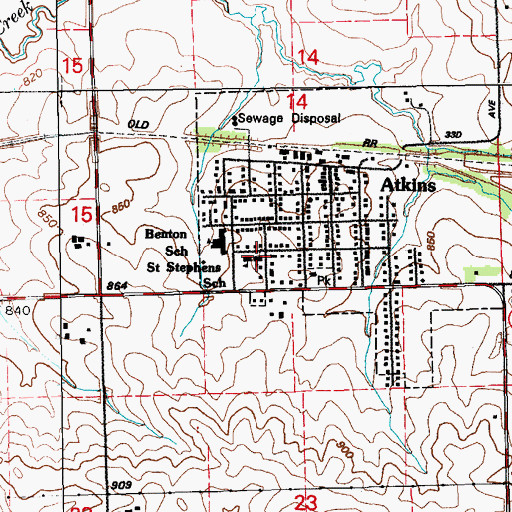 Topographic Map of Saint Stephens Lutheran Church, IA