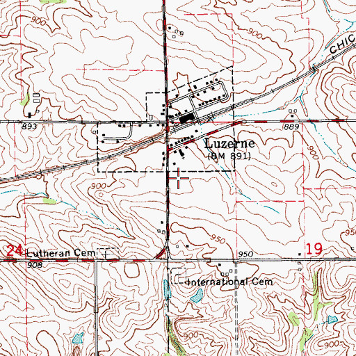 Topographic Map of Saint Paul's Lutheran Church, IA