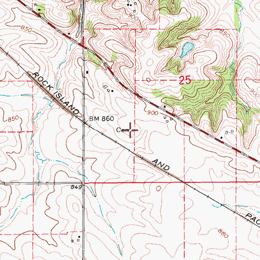 Topographic Map of Plum Grove Cemetery, IA