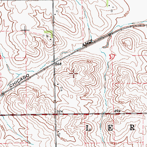 Topographic Map of Old International Cemetery, IA